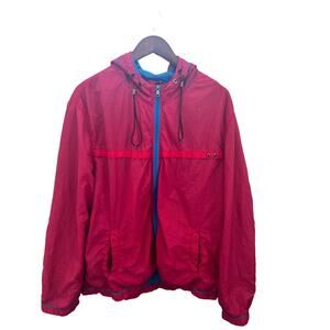 American Rag Men's Windbreaker Jacket XX-Large Red & Blue  Hooded Zip-Up